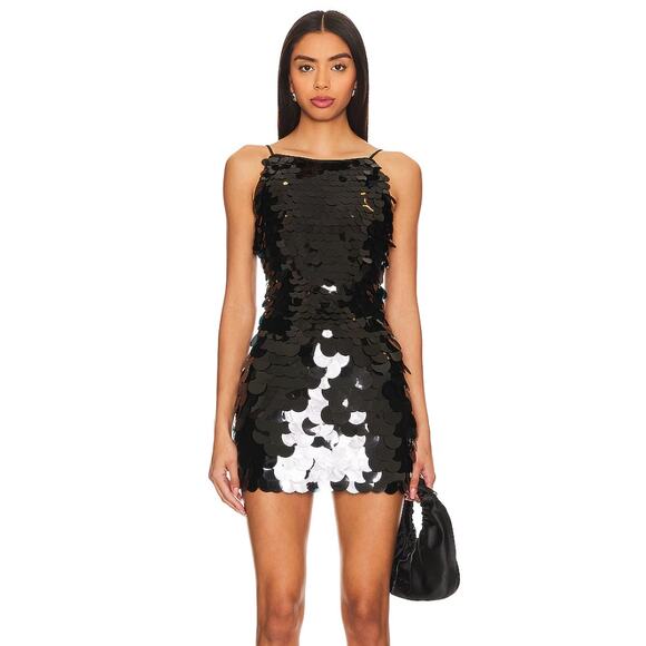 NBD Dresses & Skirts - NBD | NWT Portra Mini Dress in Black Paillettes Party Disco Sequins M